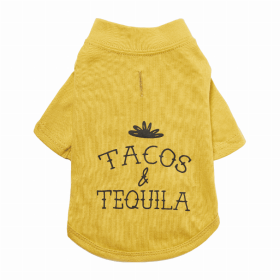 The Essential T-Shirt - Tacos & Tequila (Color: Mustard, size: X Large)