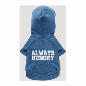 The Everyday Hoodie - ALWAYS HUNGRY (Color: Blueberry Blue, size: small)