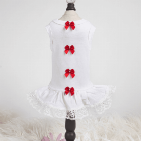 Sweetheart Dress (Color: White/Red, size: XXS)