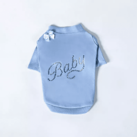 Baby Tee (Color: Blue, size: large)