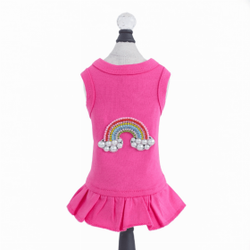 Rainbow Dress (Color: Fuchsia, size: small)